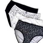 Pack of 4: Exquisite Elegance Midi Brief (Size 14) - Navy & White, 95% cotton & 5% Elastane_8520369_1