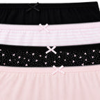 Pack of 4: Exquisite Elegance High Leg Brief (Size 10) - Pink & Black, 95% Cotton & 5% Elastane_8520377_1