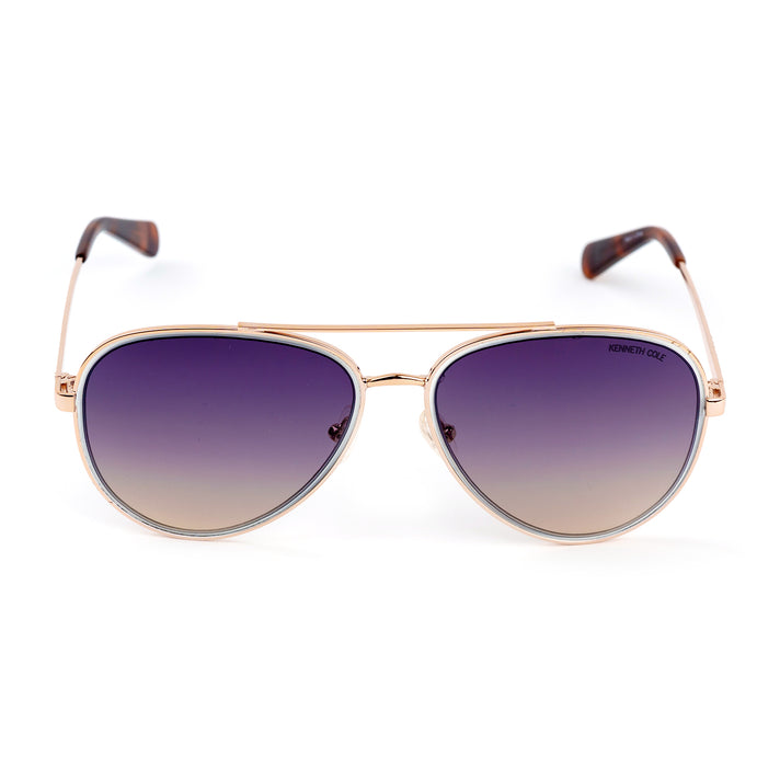 Kenneth Cole - Gold Aviator Sunglasses - Gradient Blue Lenses 8520380 1