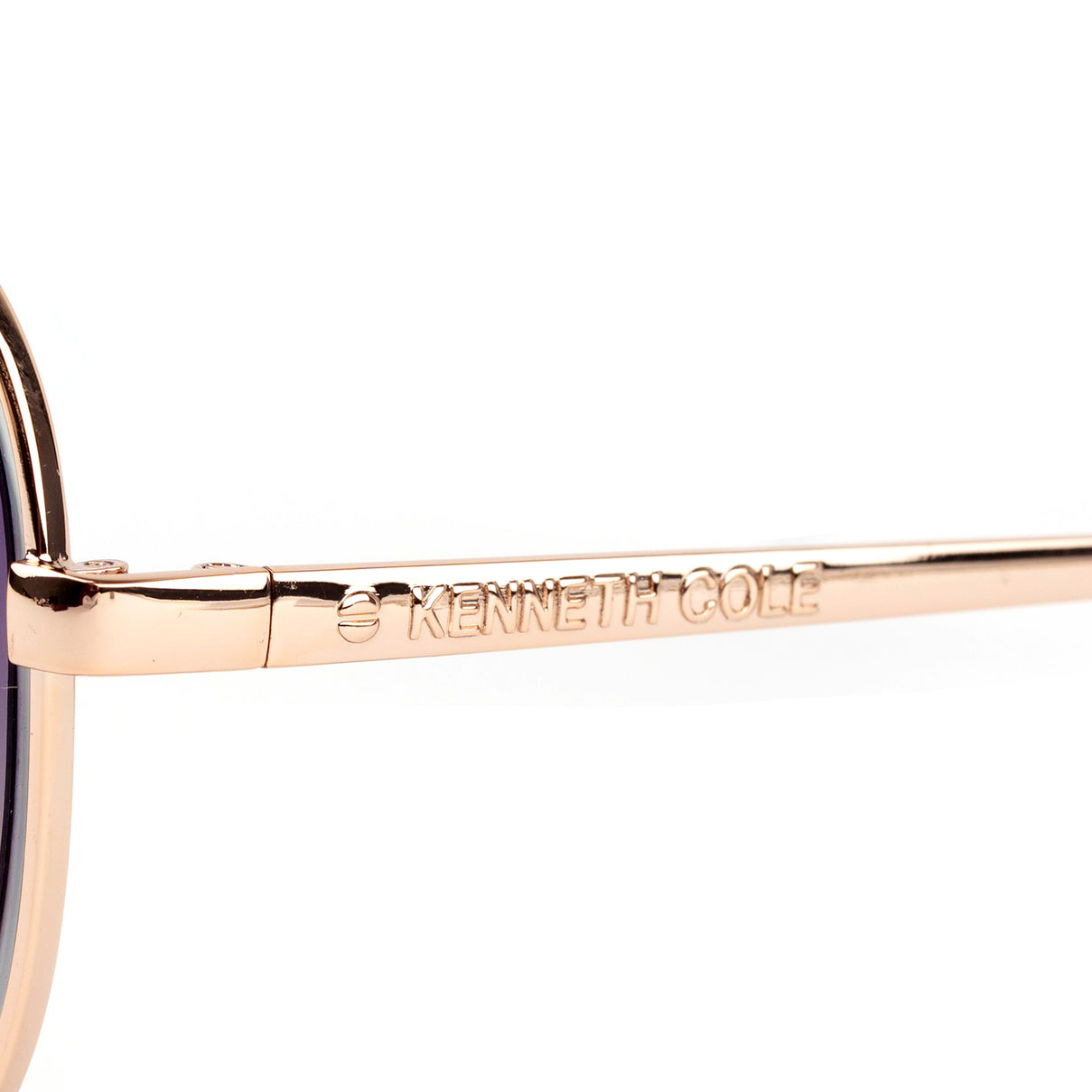 Kenneth Cole - Gold Aviator Sunglasses - Gradient Blue Lenses 8520380 3