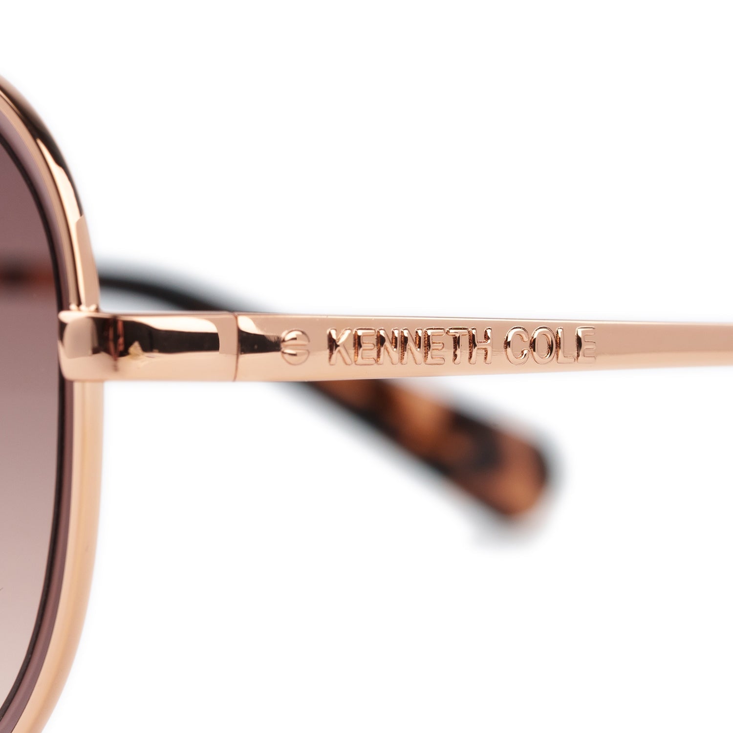 Shiny Rose Gold Sunglasses - Gradient Brown Lenses V32367200 3