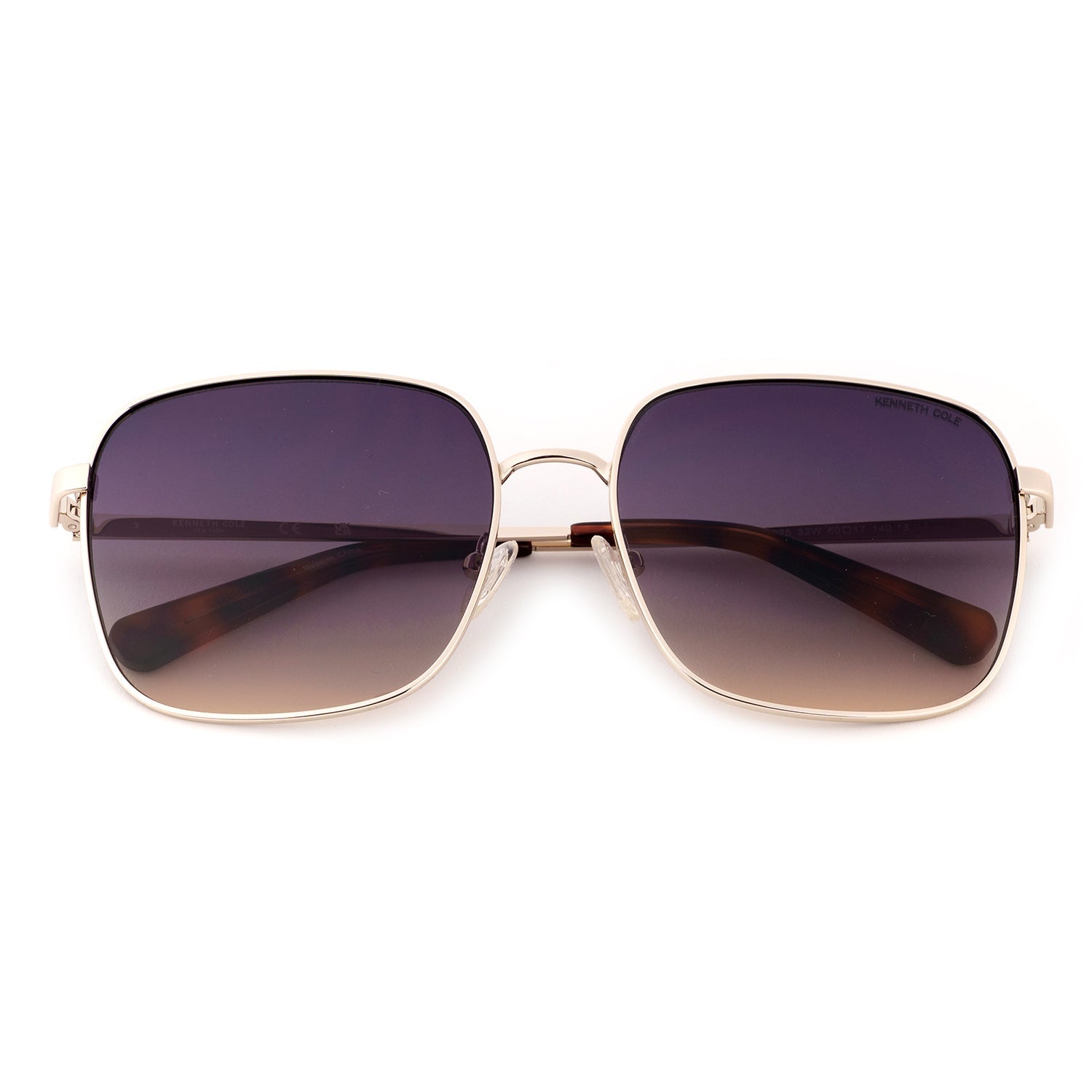 Kenneth Cole - Gold Oversized Sunglasses - Gradient Blue Lenses V32366275 2