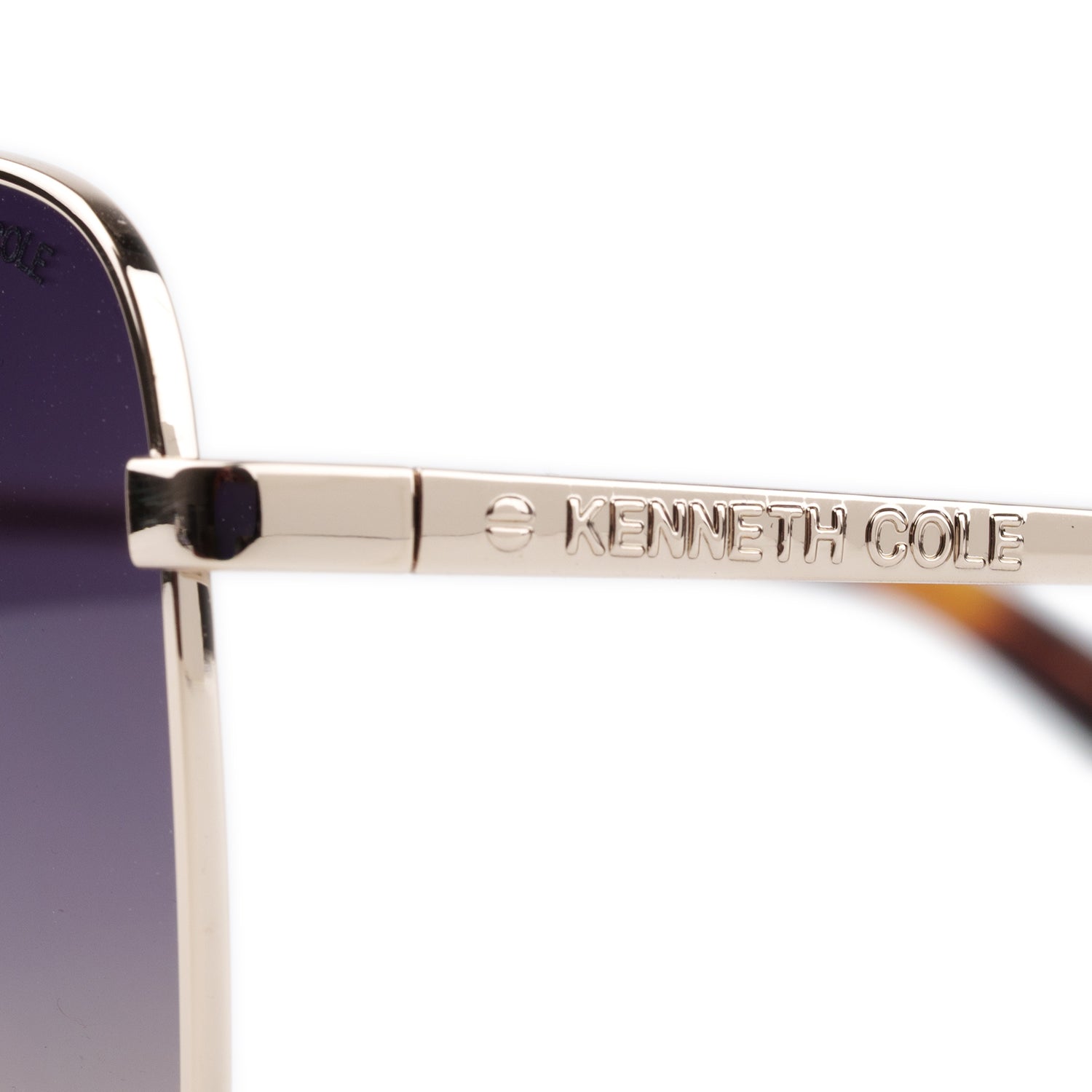 Kenneth Cole - Gold Oversized Sunglasses - Gradient Blue Lenses V32361366 3