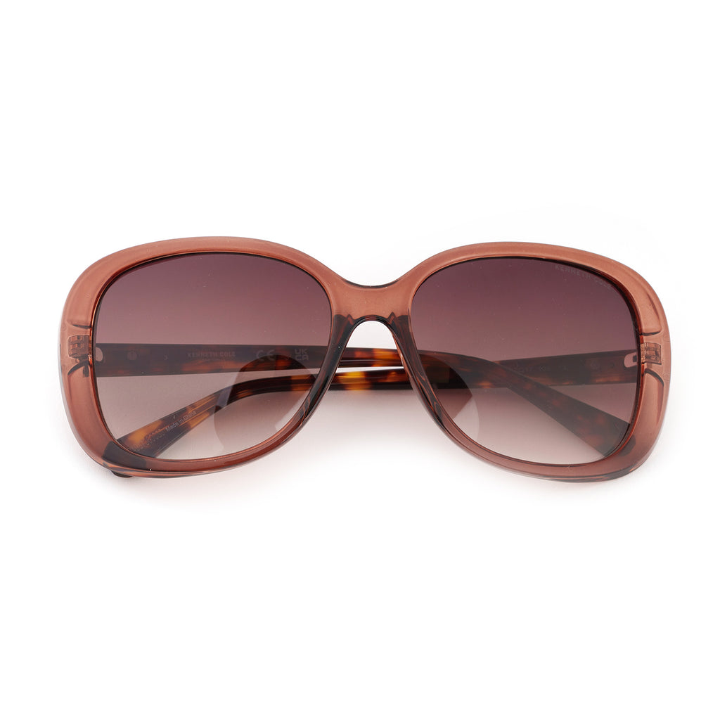 Kenneth Cole - Dark Brown Sunglasses - Gradient Brown Lenses_8520475_3