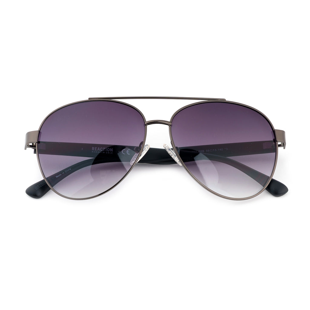 Kenneth Cole Reaction-Shiny Gunmetal Sunglasses - Gradient Smoke Lenses_8520483_2