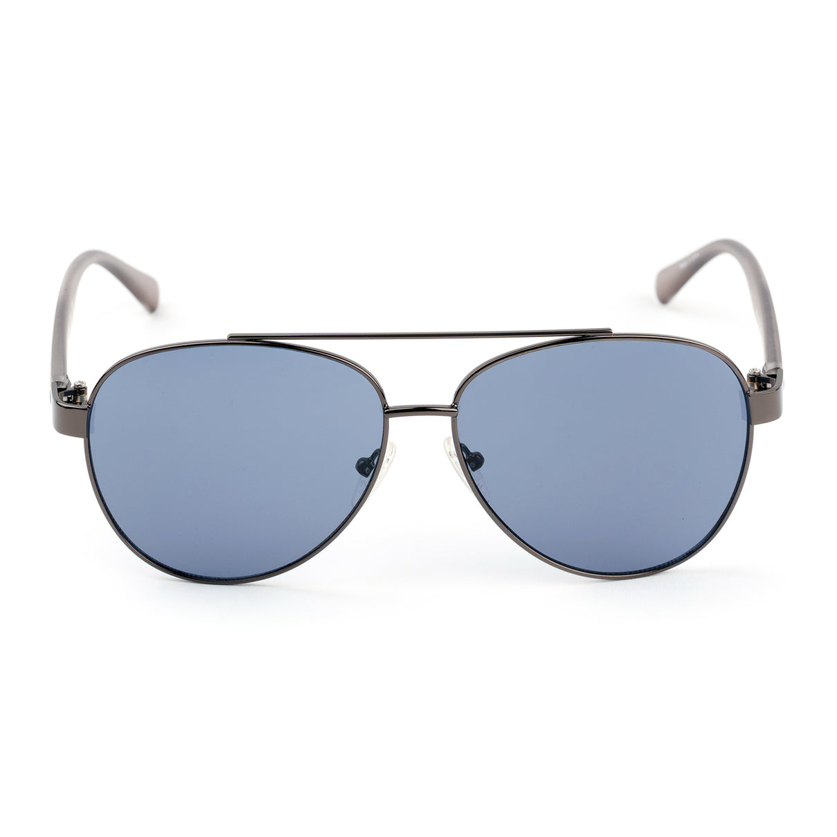 Kenneth Cole Reaction- Shiny Gunmetal Sunglasses with Solid Blue Lenses V32514344 0