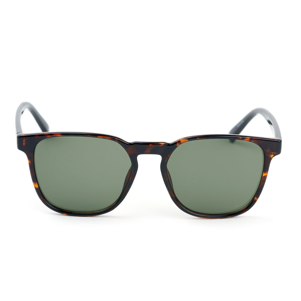 Kenneth Cole Reaction- Dark Havana Square Sunglasses with Solid Green Lenses V32361459 0