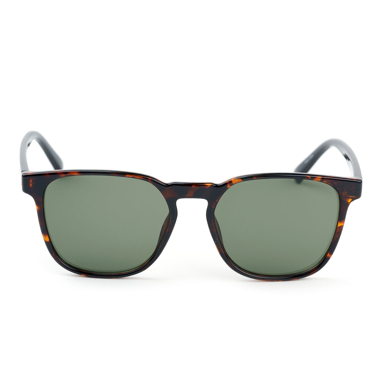 Kenneth Cole Reaction- Dark Havana Square Sunglasses with Solid Green Lenses V32361459 0