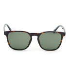 Kenneth Cole Reaction- Dark Havana Square Sunglasses with Solid Green Lenses