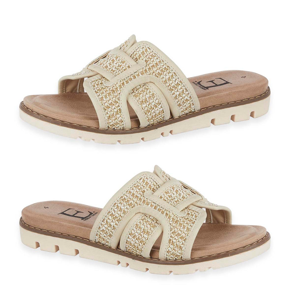 Emma Ladies Raphael Elegant Open-Toe Casual Beach Mules (Size 7) - Beige_8520681