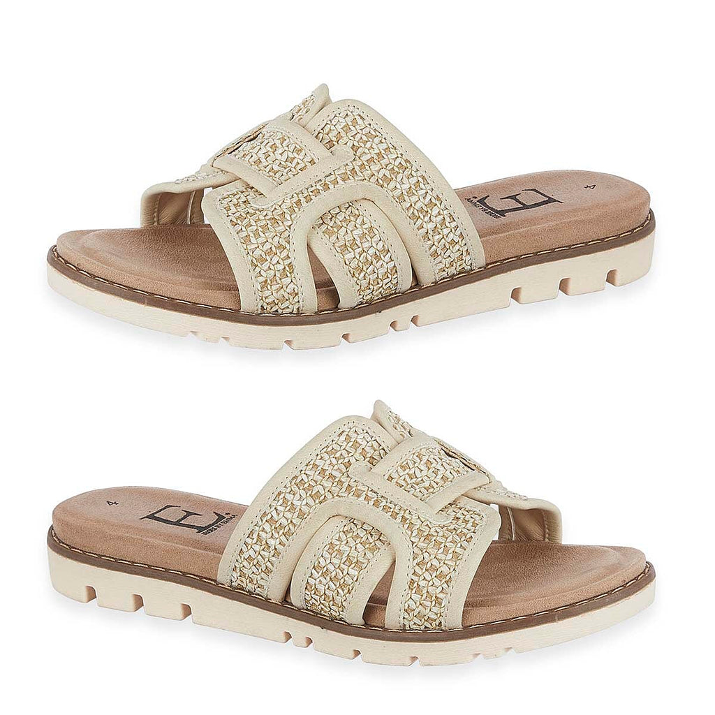 Emma Ladies Raphael Elegant Open-Toe Casual Beach Mules (Size 7) - Beige_8520681