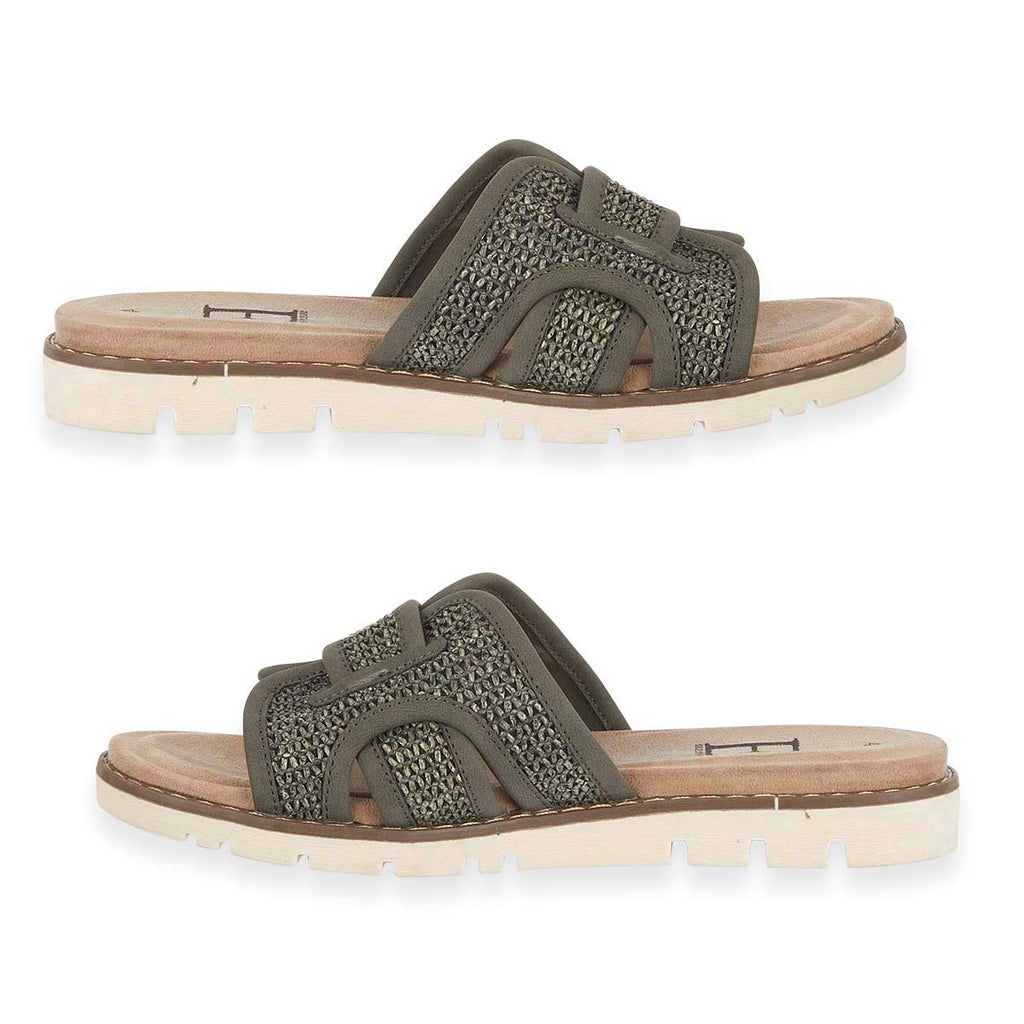 Emma Ladies Raphael Elegant Open-Toe Casual Beach Mules (Size 5) - Khaki_8520684_1