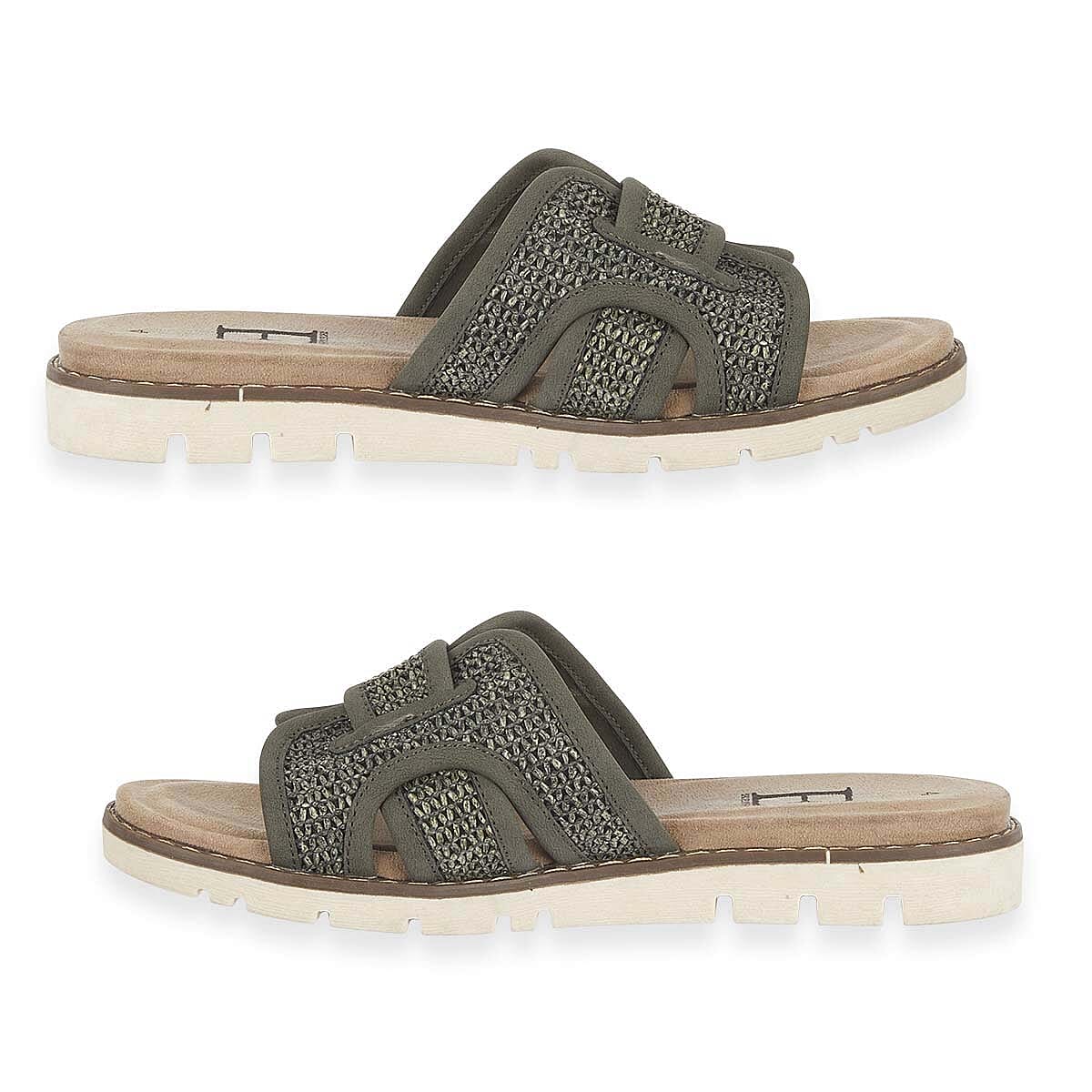 Emma Ladies Raphael Elegant Open-Toe Casual Beach Mules (Size 7) - Khaki V32559724 1
