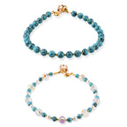 Set of 2 Stone & Pearl Beaded Cellphone Chains (18cm) - Created  Howlite_8521098