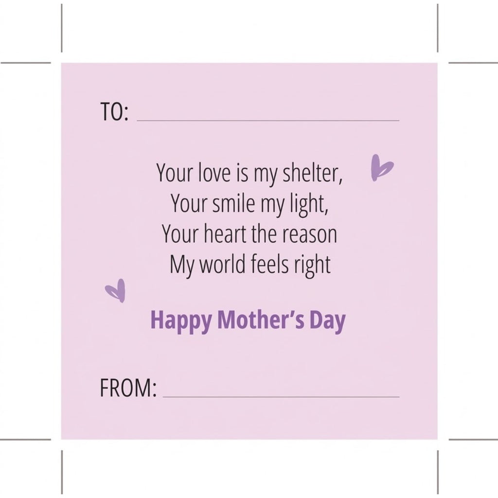 Mother's Day Square Card (Size - One Size) - Lavender & Pastel Pink_8521576_1