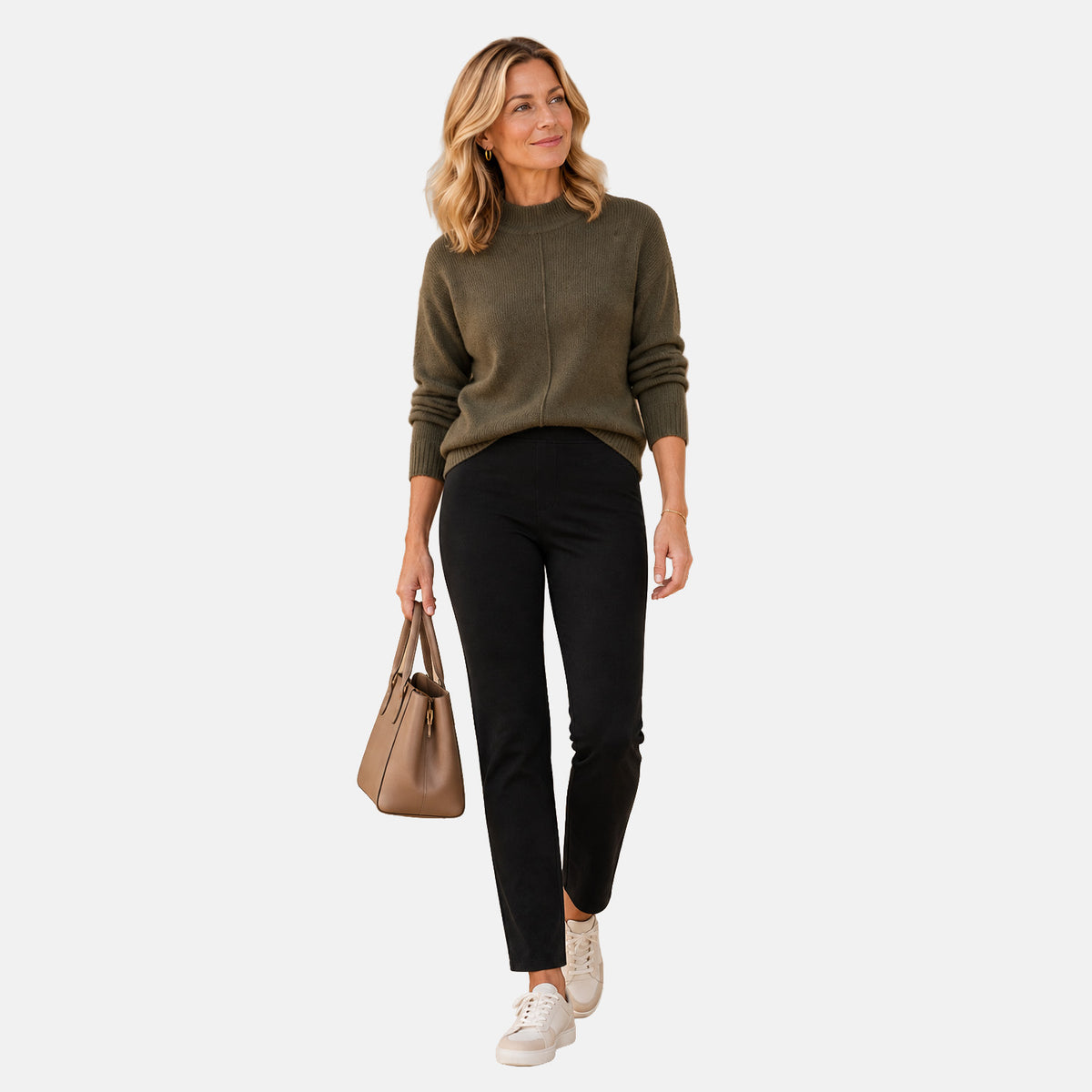 Emreco Ladies Jean Style Stretch Ponte Trousers with 29 Inch Inside Leg (Size 10) - Black 8521665 0
