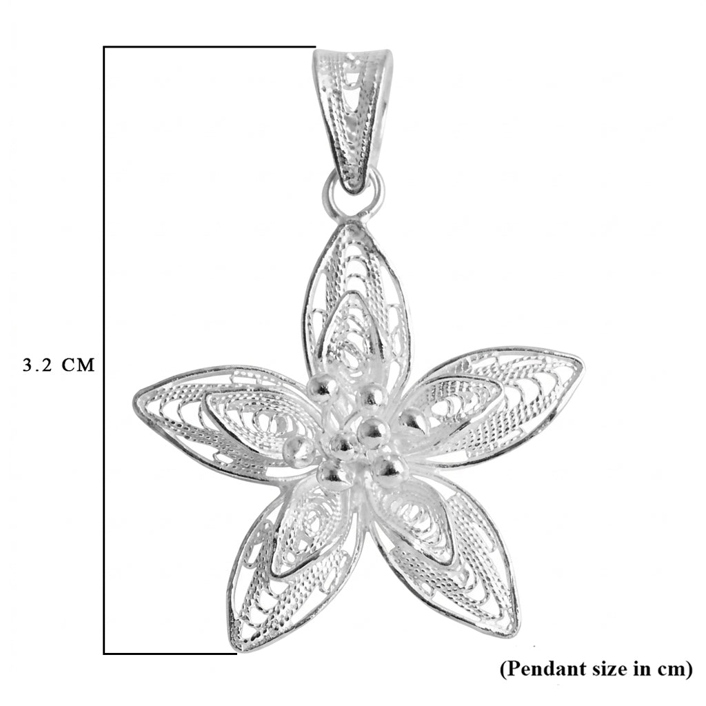 Royal Bali Collection - Sterling Silver Floral Pendant V32516210 5