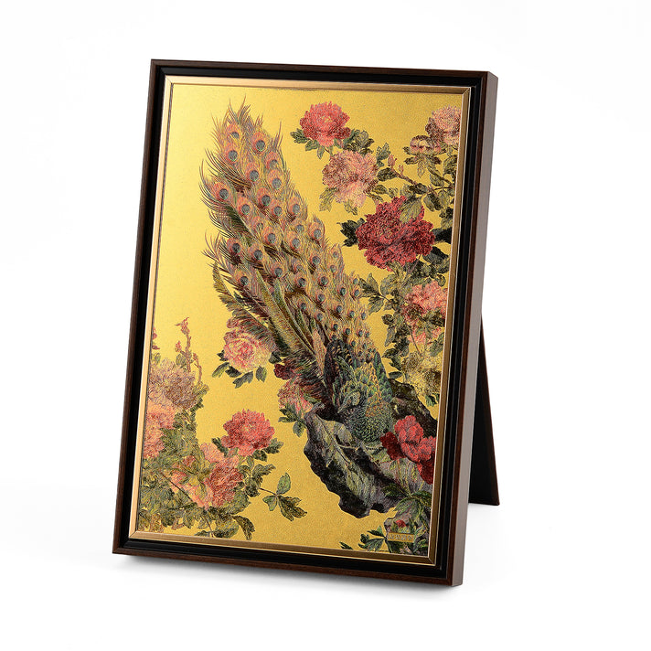 24K Yellow Gold Peacock Design Frame 8522317 1
