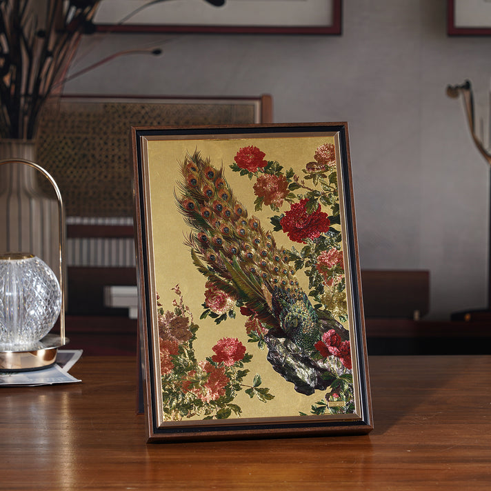 24K Yellow Gold Peacock Design Frame 8522317 2