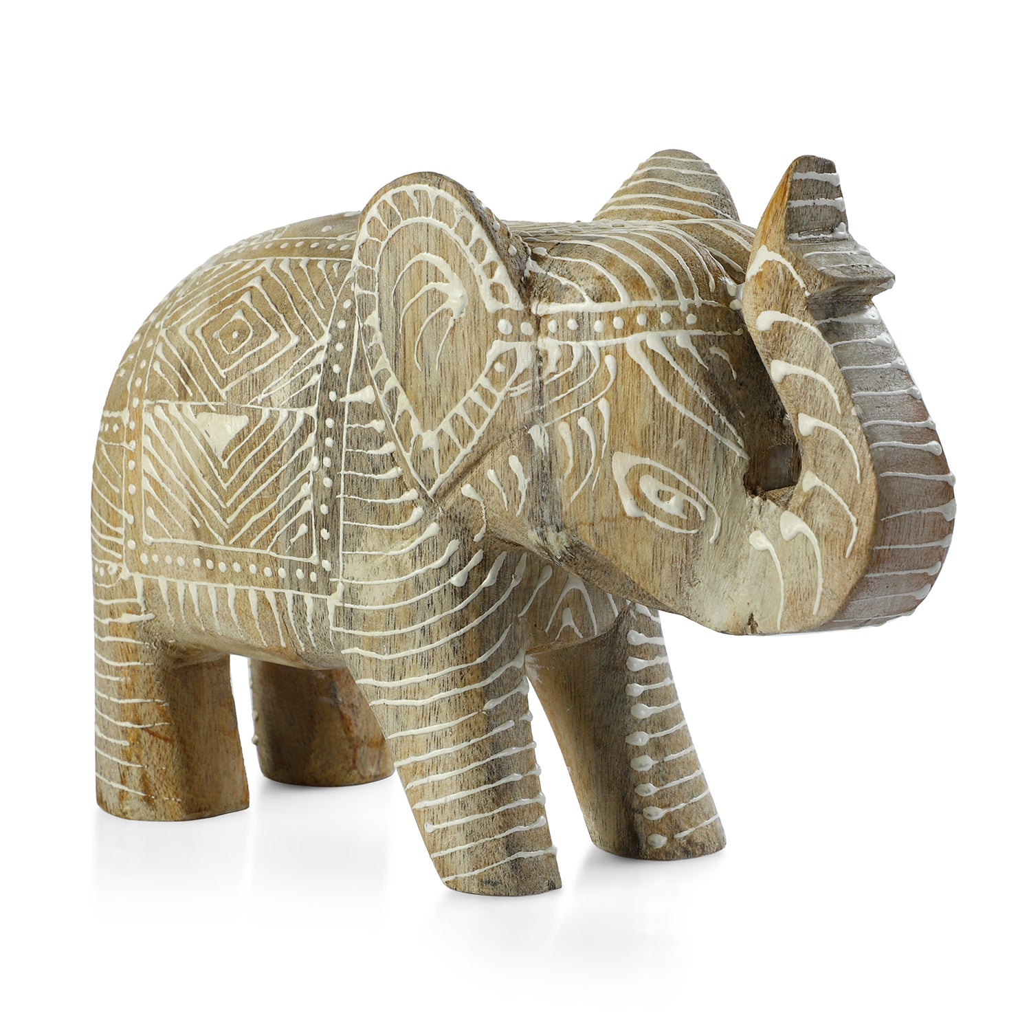 Exclusive Handcrafted Mango Wood Elephant Figurine (20 X 7 X 14Cm) V32522630 0