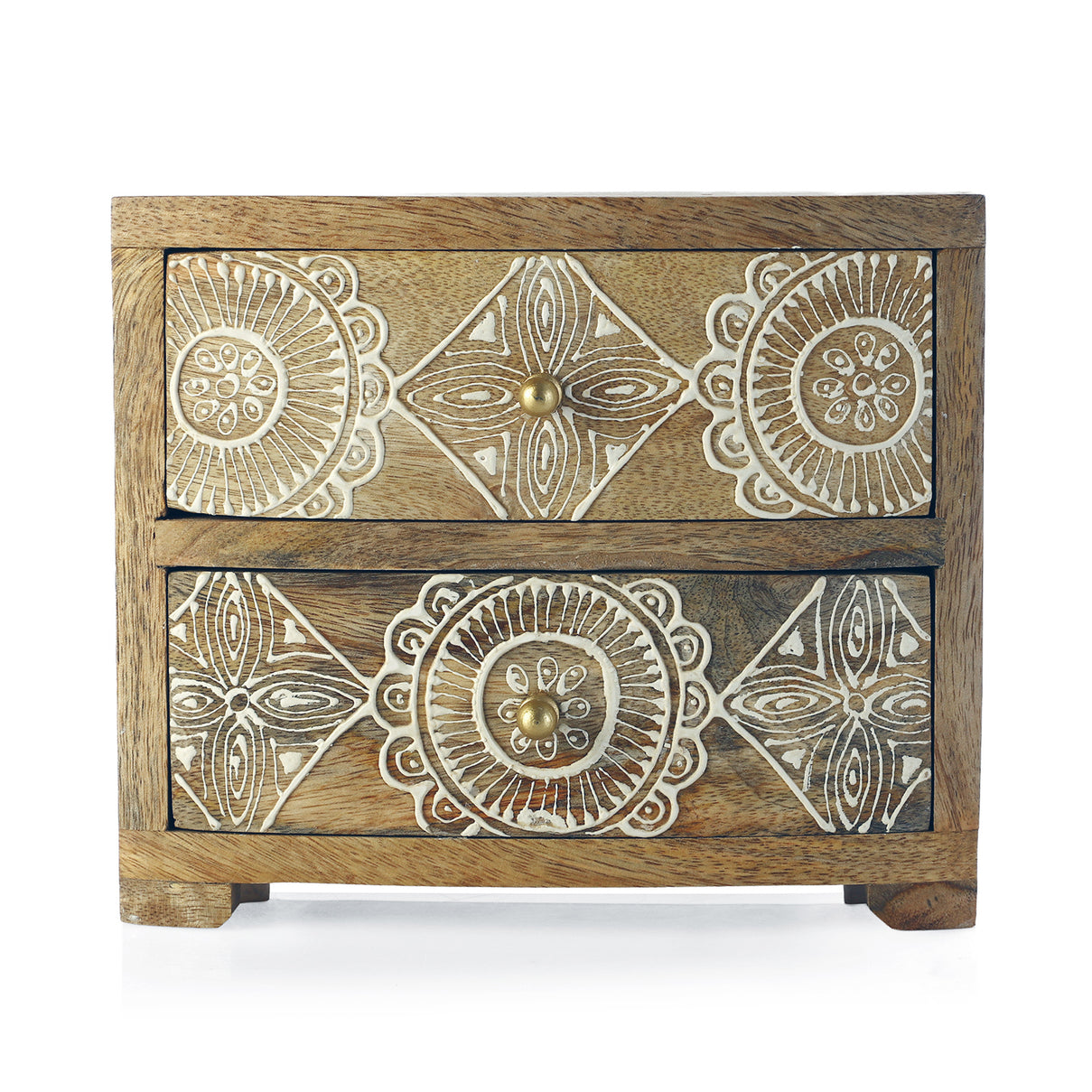 Exclusive Handcrafted Rich Mango Wood Two Drawer Chest (9.5 x 21 x 18cm) 8522953 3