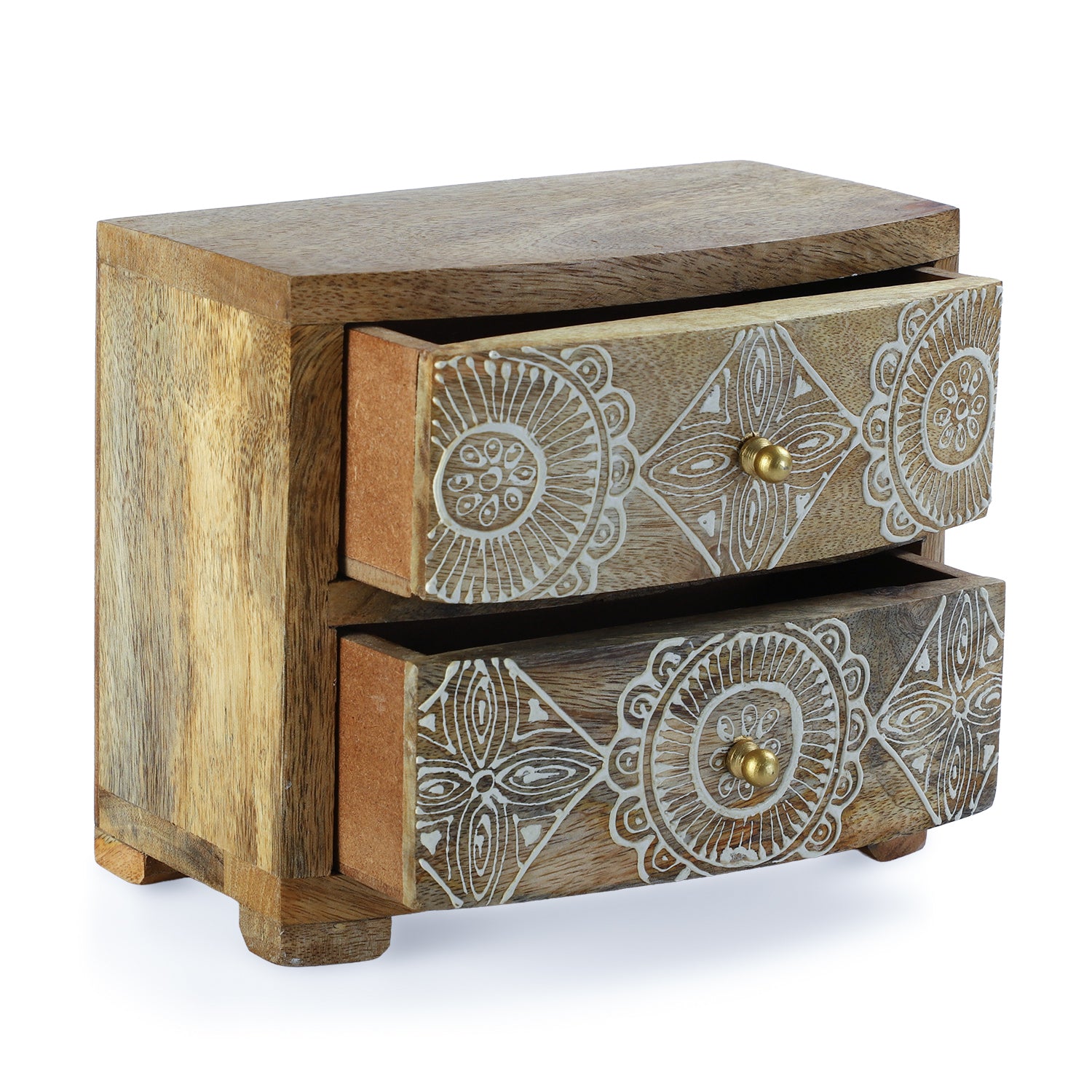 Exclusive Handcrafted Rich Mango Wood Two Drawer Chest (9.5 x 21 x 18cm) 8522953 4