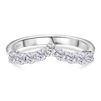 Moissanite Wishbone Ring in Platinum Overlay Sterling Silver_8522954