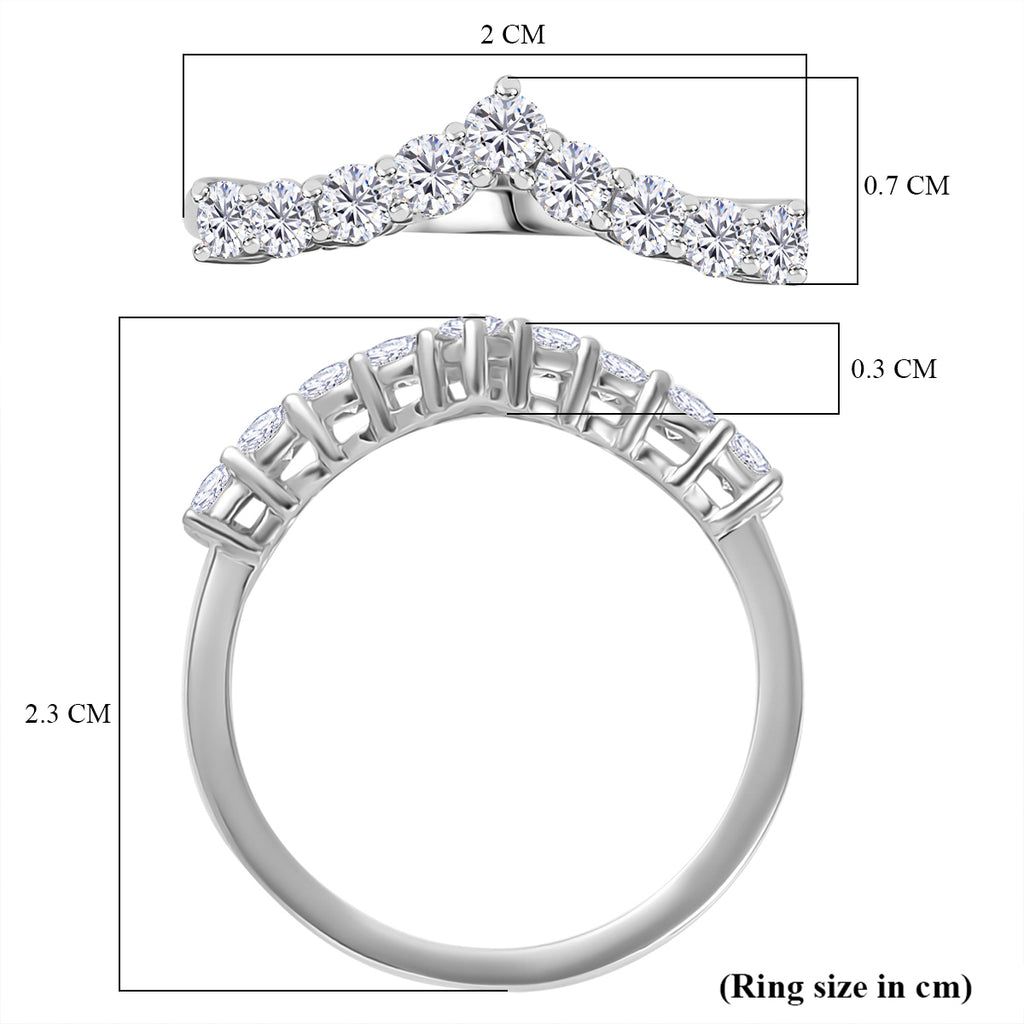Moissanite Wishbone Ring in Platinum Overlay Sterling Silver_8522954_5