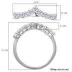 Moissanite Wishbone Ring in Platinum Overlay Sterling Silver_8522954_5