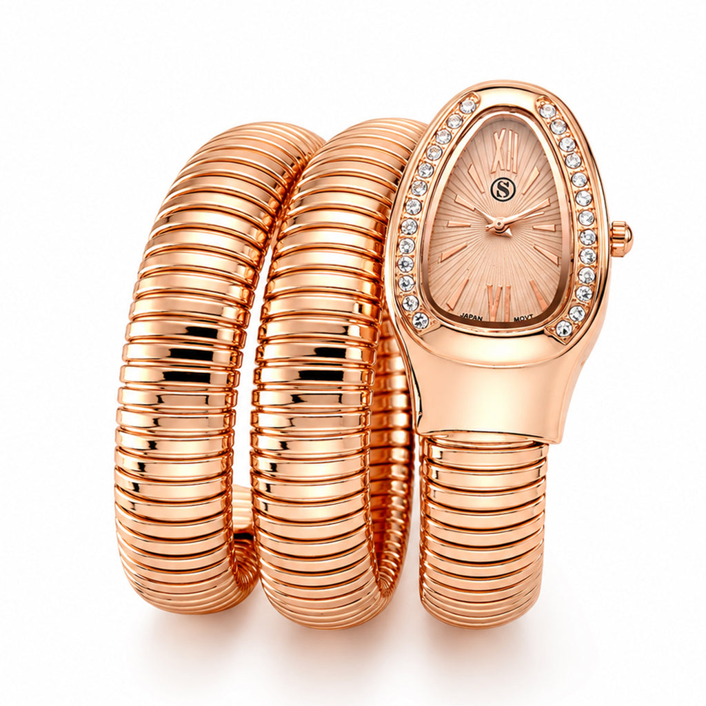 JCK Vegas Deal- STRADA Limited Edition Japanese Movement Water Resistant Serpent Watch - Rose_8522976