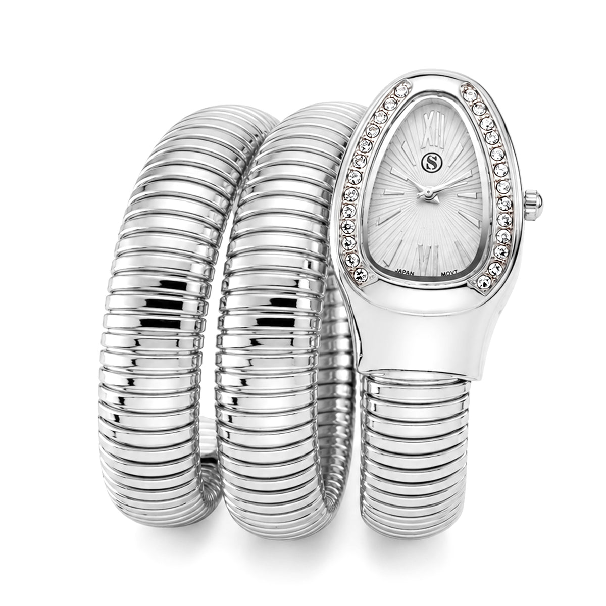 JCK Vegas Deal- STRADA Limited Edition Japanese Movement Water Resistant Serpent Watch - Silver V32531078 0