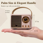 Denver BTP-203RO Mini Portable Retro Style Wireless Bluetooth Speaker (3W Power) - Pink