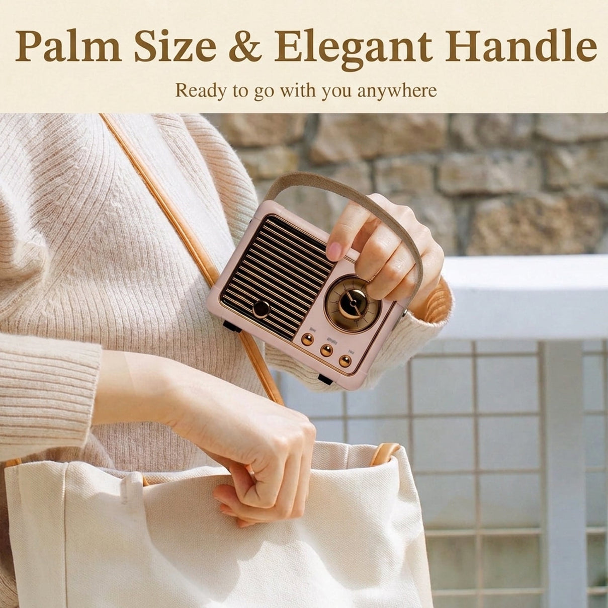Denver BTP-203RO Mini Portable Retro Style Wireless Bluetooth Speaker (3W Power) - Pink V32360174 5