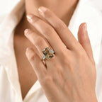 The Heirloom Collection - Rhapsody 18K Yellow Gold AAAA Natural Turkizite (Radiant) & VS-E/F Natural Diamond Ring 10.01 Ct, Gold Wt. 5.10 Gms_8523086_2