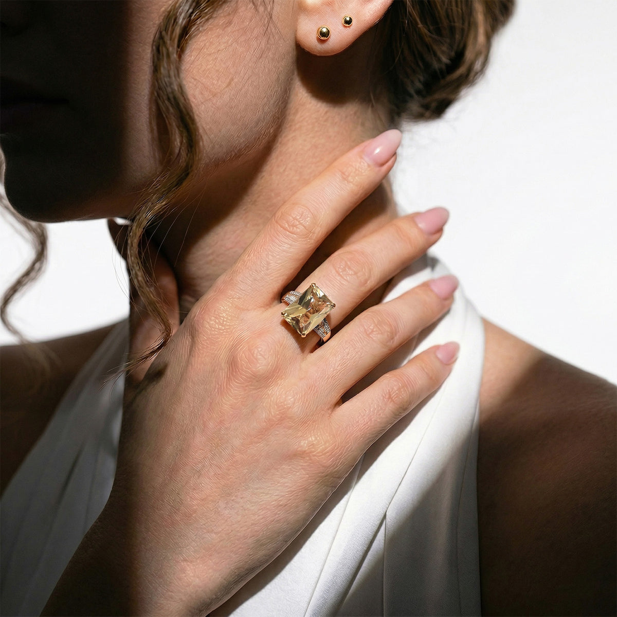 The Heirloom Collection RHAPSODY 10 Ct. AAAA Natural Turkizite, Natural Diamond Ring in 18K Yellow Gold (VS-E-F) 8523086 5