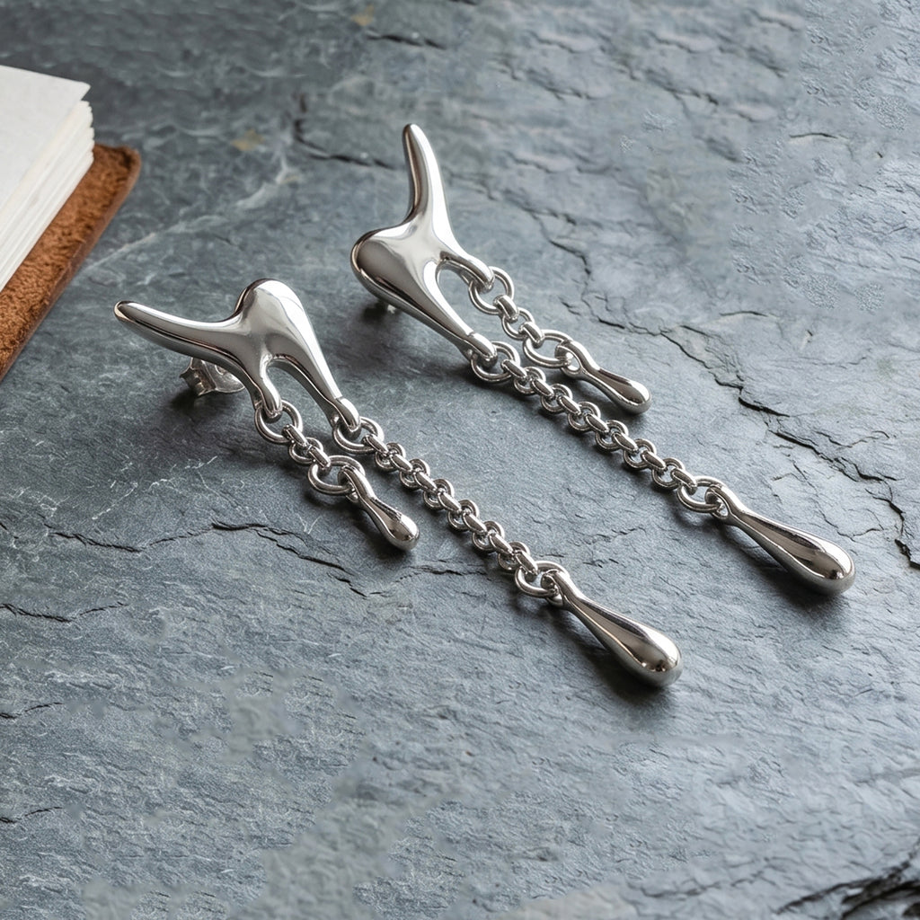 LUCY Q - Rhodium Overlay Sterling Silver Drop Earrings with Push Back_8523108_2
