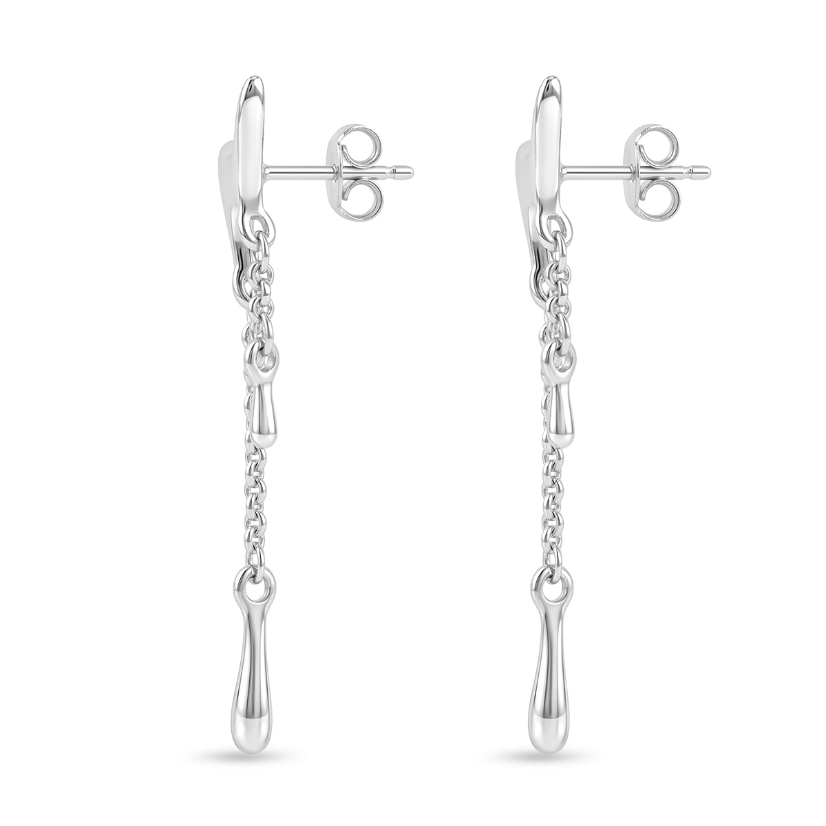 LUCY Q - Rhodium Overlay Sterling Silver Drop Earrings with Push Back 8523108 4
