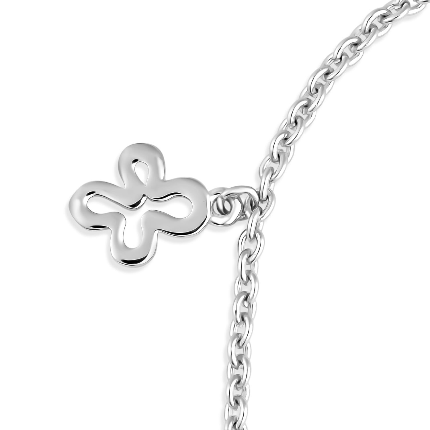 LUCY Q - Rhodium Overlay Sterling Silver Splash Bracelet (Size - 7.5) 8523121 2