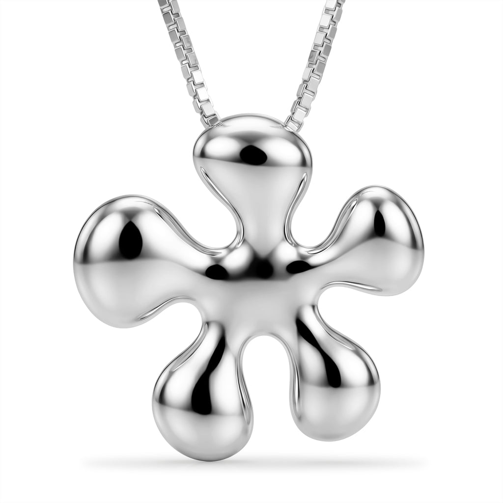 LUCY Q - Rhodium Overlay Sterling Silver Splash Pendant with Chain (Size-18)_8523122