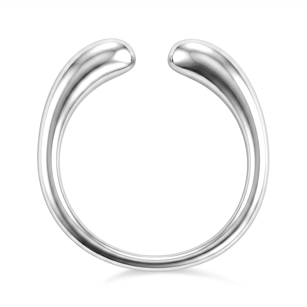LUCY Q - Rhodium Overlay Sterling Silver Double Drop Adjustable Ring_8523123