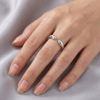 LUCY Q - Rhodium Overlay Sterling Silver Double Drop Adjustable Ring_8523123_1