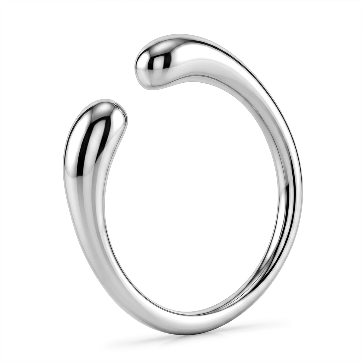 LUCY Q - Rhodium Overlay Sterling Silver Double Drop Adjustable Ring 8523123 2
