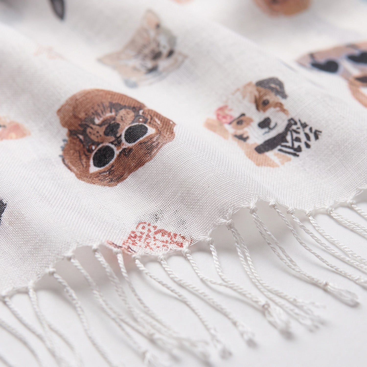 Misumi Sunglasses And Dog Print Scarf (Size 190 X 74 Cm) - White V32363702 2