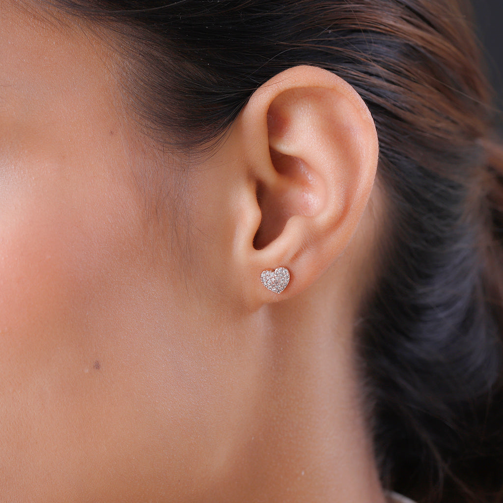 9K Rose Gold I3 Pink Diamond I3 Solitaire Stud Push Post Earring, Gold Wt.1.2 Gms  0.250  Ct._8523660_2