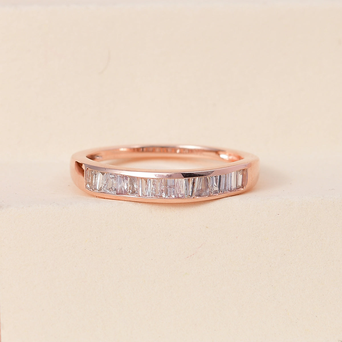 9K Rose Gold I3 Pink Diamond I3 Band Ring, Gold Wt.2 Gms  0.500  Ct. 8523892 1