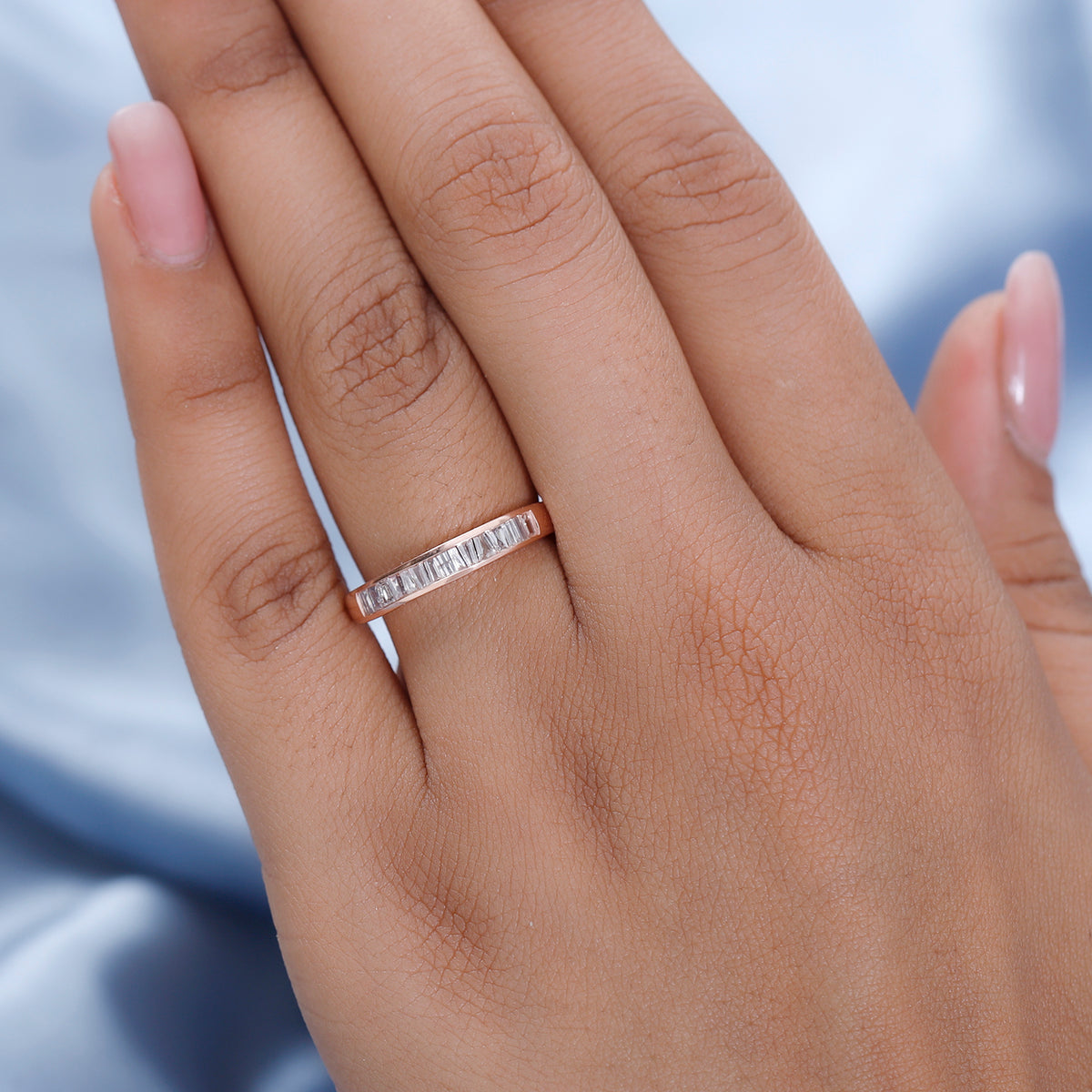 9K Rose Gold I3 Pink Diamond I3 Band Ring, Gold Wt.2 Gms  0.500  Ct. 8523892 2