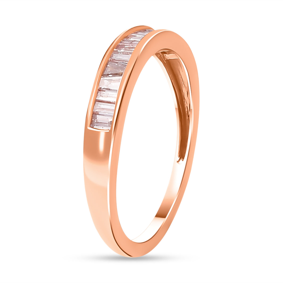 9K Rose Gold I3 Pink Diamond I3 Band Ring, Gold Wt.2 Gms  0.500  Ct. 8523892 3