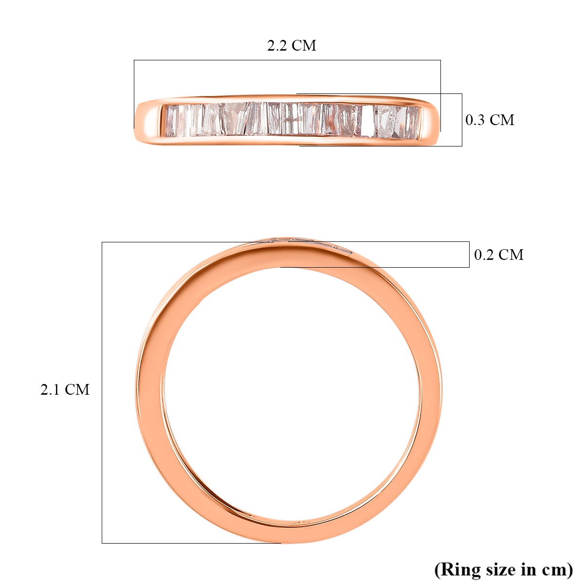 9K Rose Gold I3 Pink Diamond I3 Band Ring, Gold Wt.2 Gms  0.500  Ct. 8523892 5