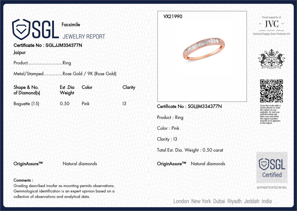 9K Rose Gold I3 Pink Diamond I3 Band Ring, Gold Wt.2 Gms  0.500  Ct._8523892_6