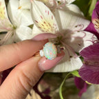 BIGGEST OPAL ONE TIME DEAL - 9K Yellow Gold AAA Natural Ethiopian Opal & Natural White Diamond Ring 4.50 Ct._8524249_3